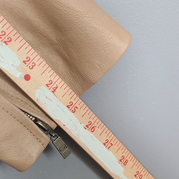 Pamela McCoy Collection Women's 100% Leather Tan Moto Biker Jacket Size L - Picture 11 of 11